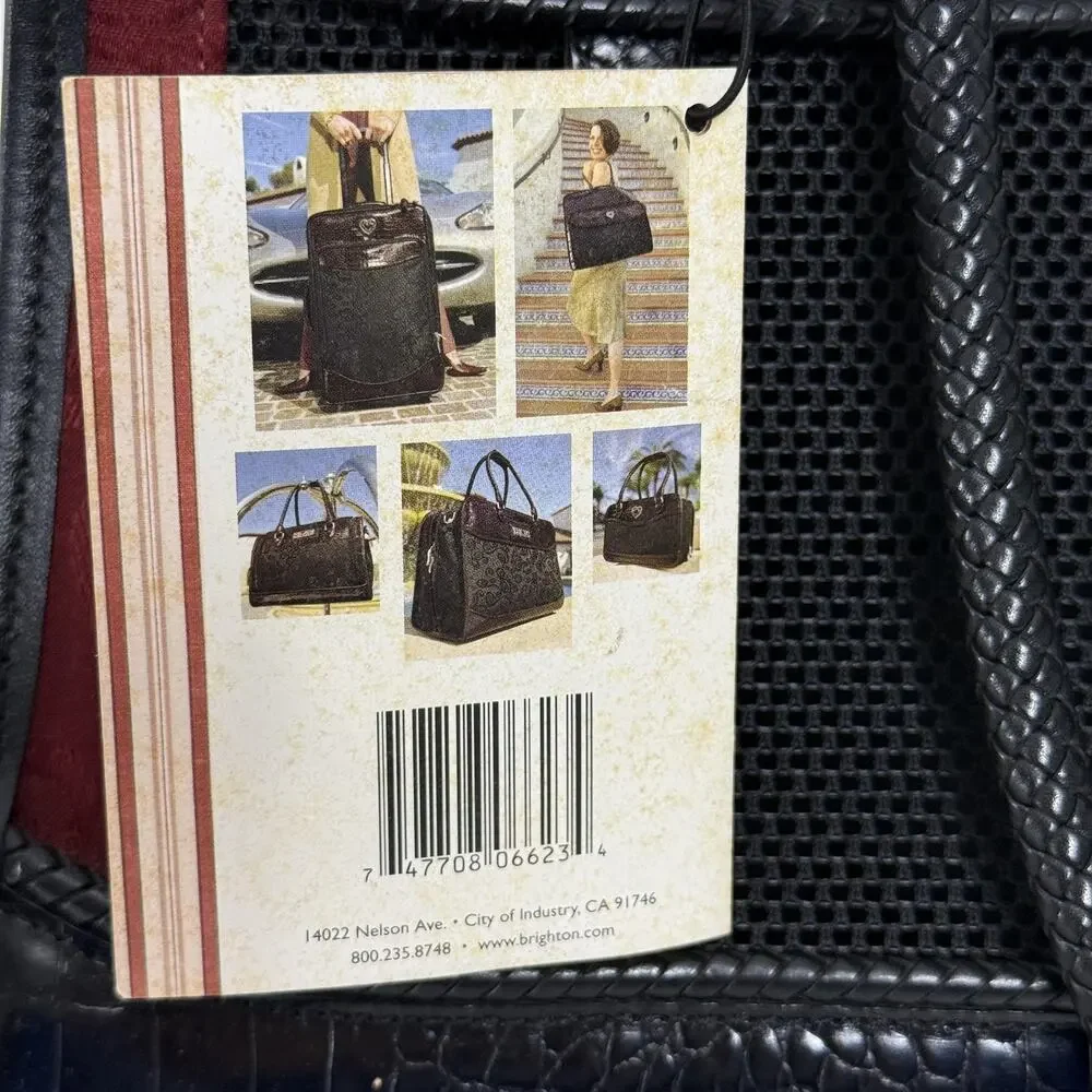 Brighton Black Leather Pet Carrier Travel Tote Bag Mesh Ventilated Carry NEW